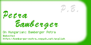 petra bamberger business card